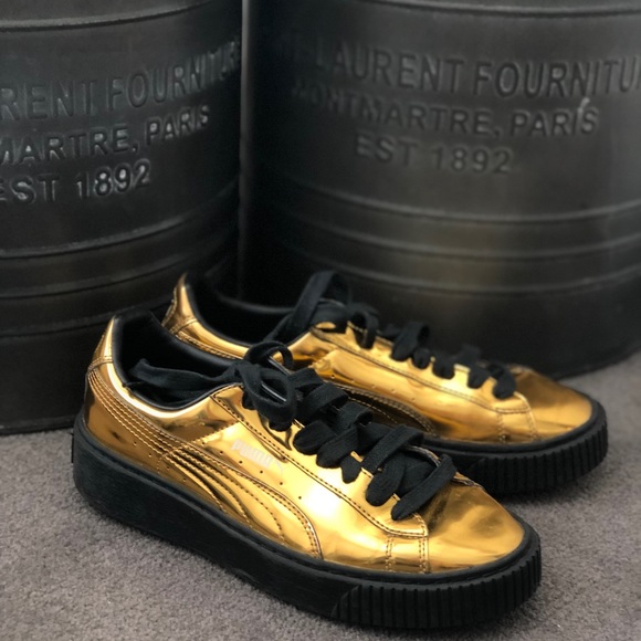 puma metallic trainers